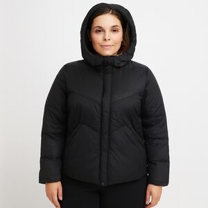 Madewell Black Puffer Jacket with Hood and Quilted Design - Women's CN